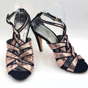 Antonio Melani Women Heels Pink Sequin‎ Strappy Sandal Size 10M #S1232